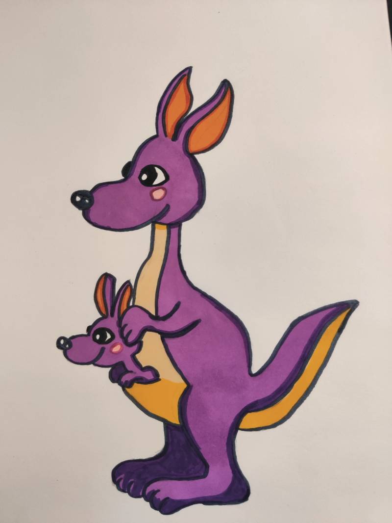 kangaroo by Membrant (Pencil, Markers)