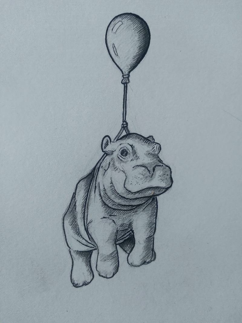 hippo by mikrook (Ink, Pencil)