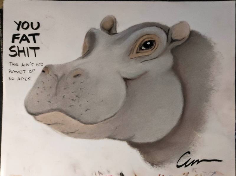 hippo by cosmonautarobot (Soft pastel)