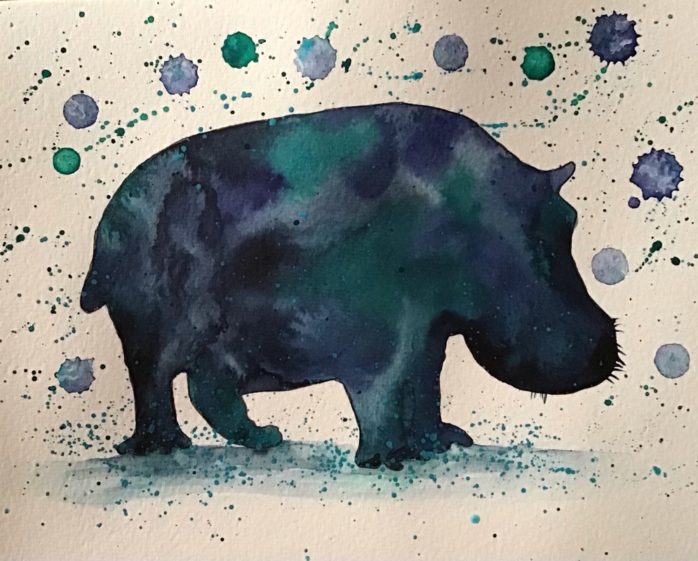 hippo by Sally (Watercolor)