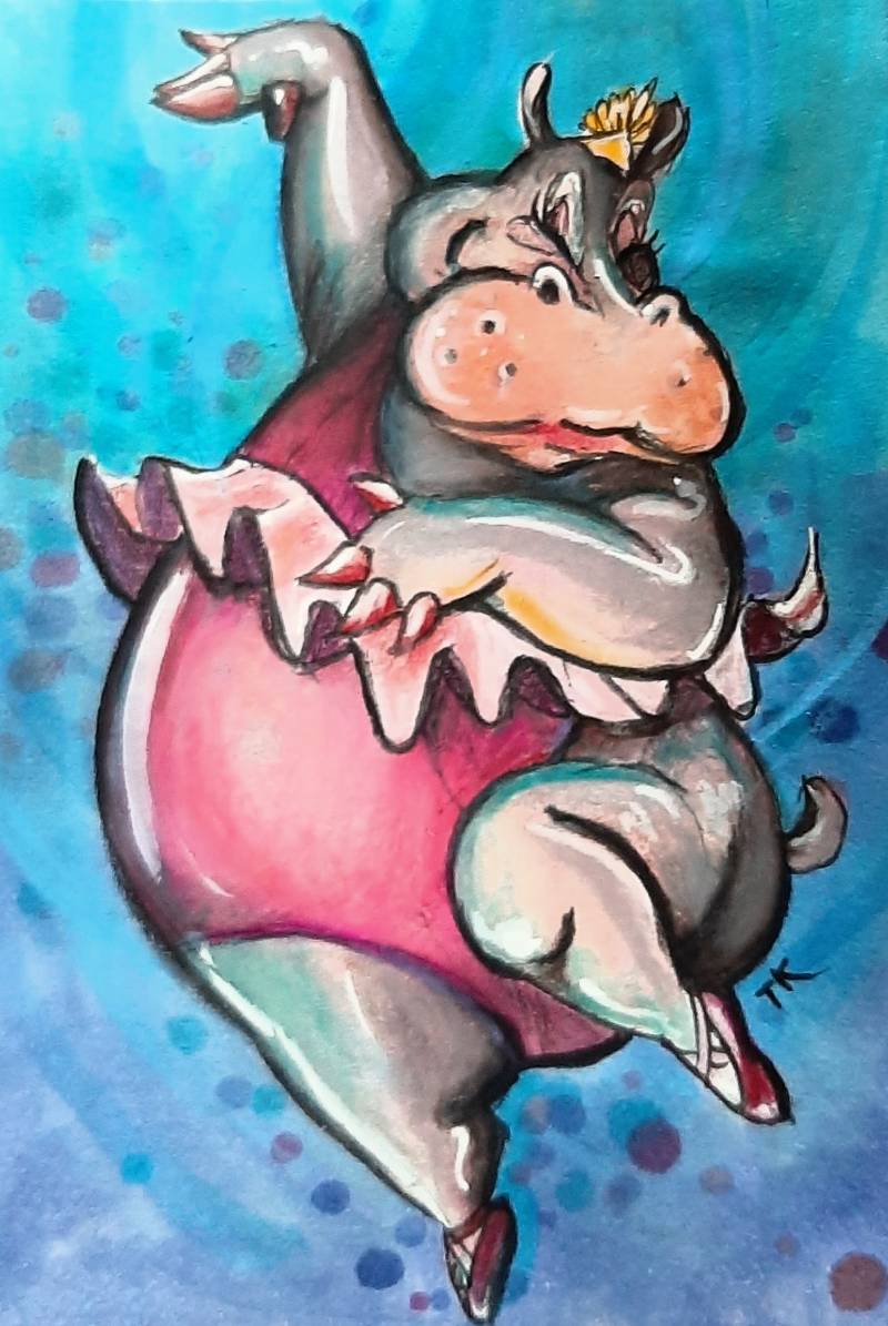 hippo by tamileexyz (Pen, Markers, Colored pencil)