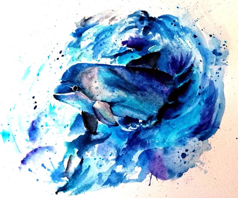 dolphin by Watercolor_Puppy_ (Watercolor)