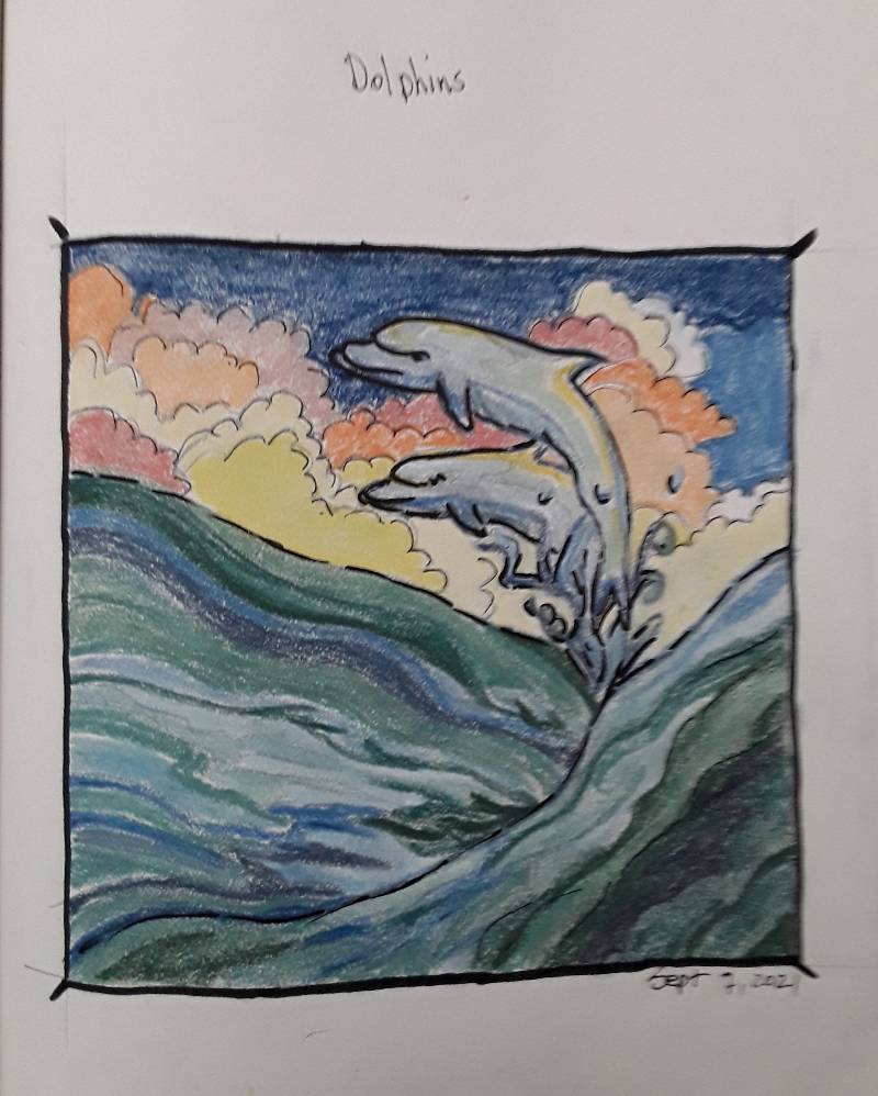 dolphin by JaniceF (Pen, Soft pastel)