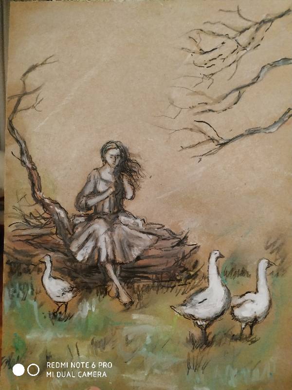 goose by joseunico (Soft pastel, Charcoal)
