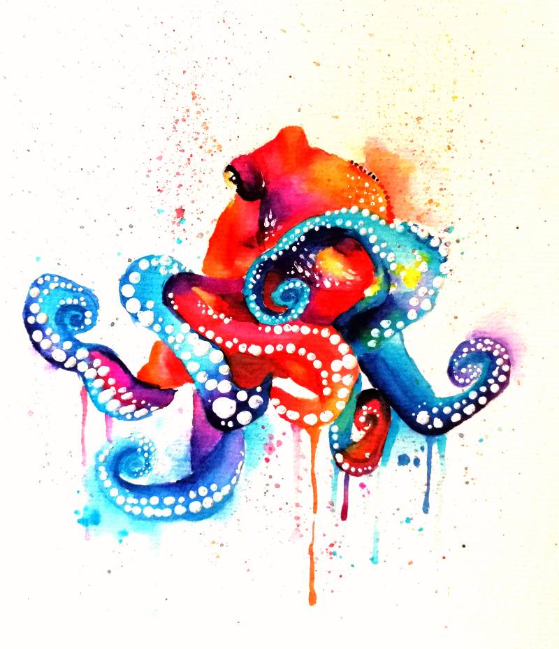 octopus by Watercolor_Puppy_ (Watercolor, Other)