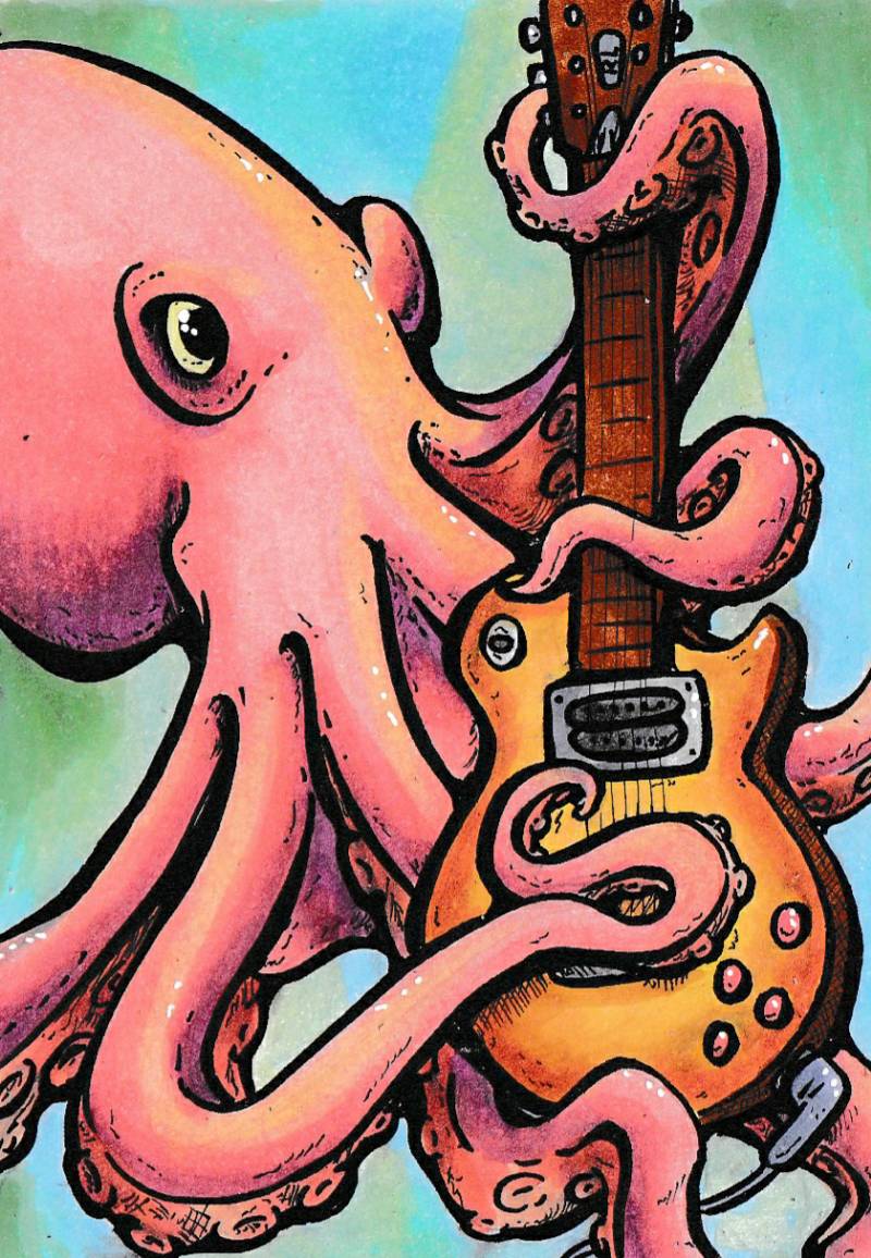 octopus by royslittlescribbles (Pen, Markers)