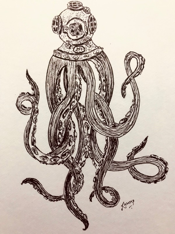 octopus by RammyArtworks (Pen, Ink)