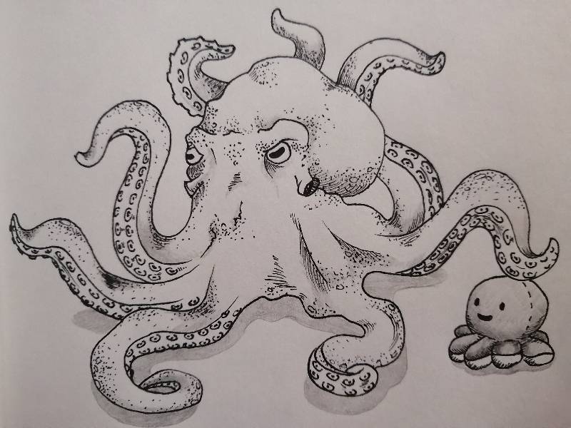 octopus by NatGarcia (Ink, Pencil)