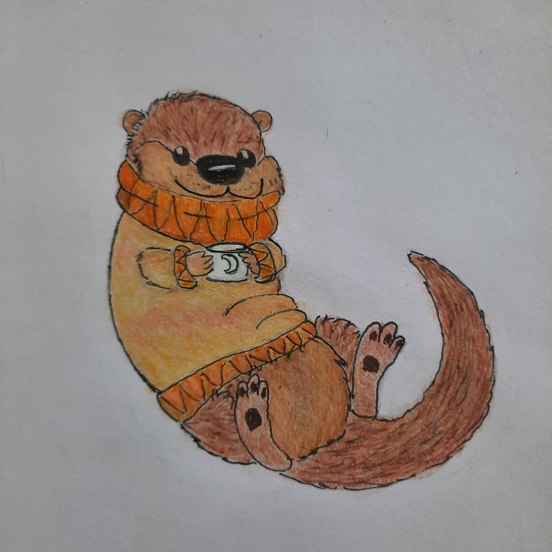 otter by hookhorse (Pencil, Markers, Colored pencil)