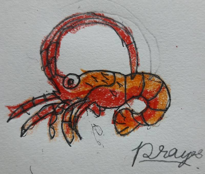 lobster by Mngnart (Oil pastel)