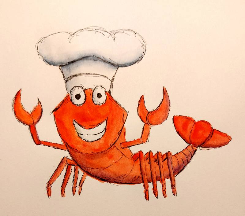 lobster by Wiliane (Watercolor, Ink)