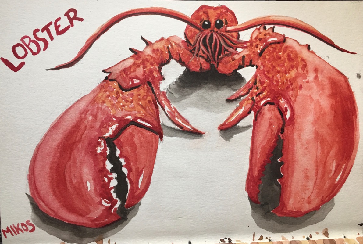 lobster by Sokimttam (Pencil, Watercolor, Pen)