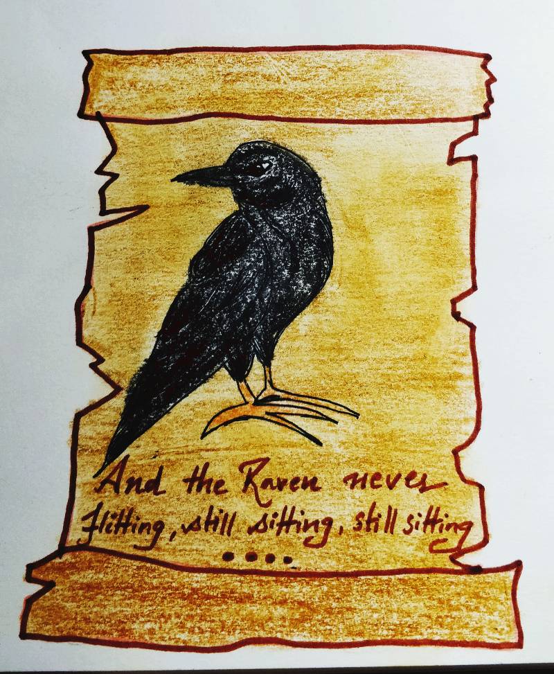 raven by Ritzee (Pencil, Pen, Colored pencil, Soft pastel)