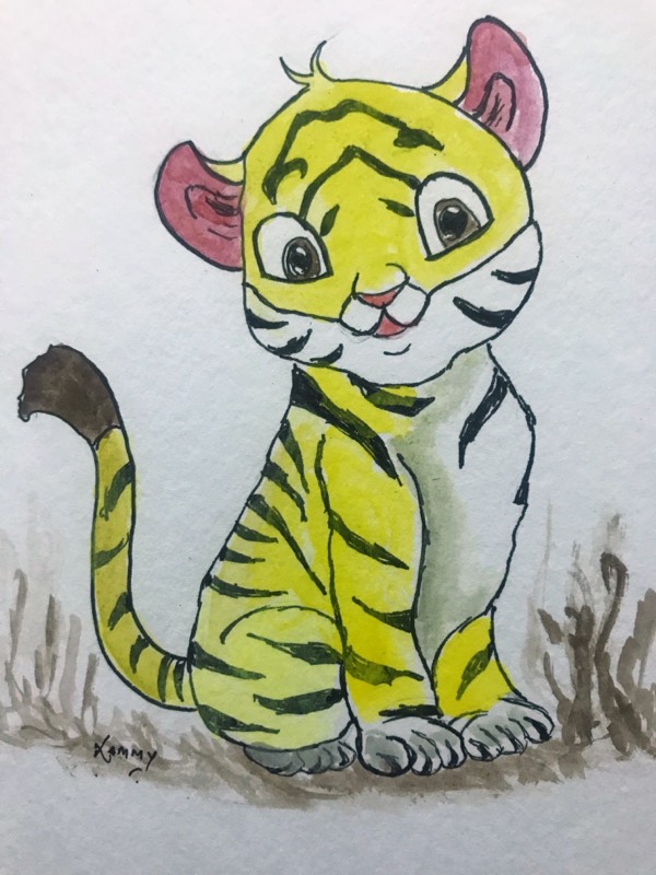 tiger by RammyArtworks (Watercolor, Pen, Ink)