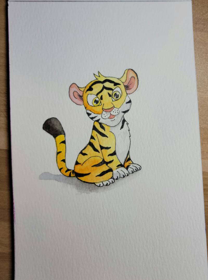 tiger by sammie2toes (Pencil, Watercolor, Pen)