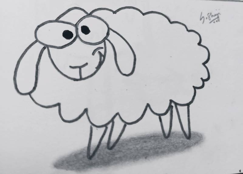 sheep by Sweet_Shinji (Pencil, Markers)