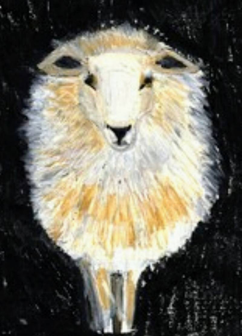 sheep by RobynLee3 (Oil pastel)