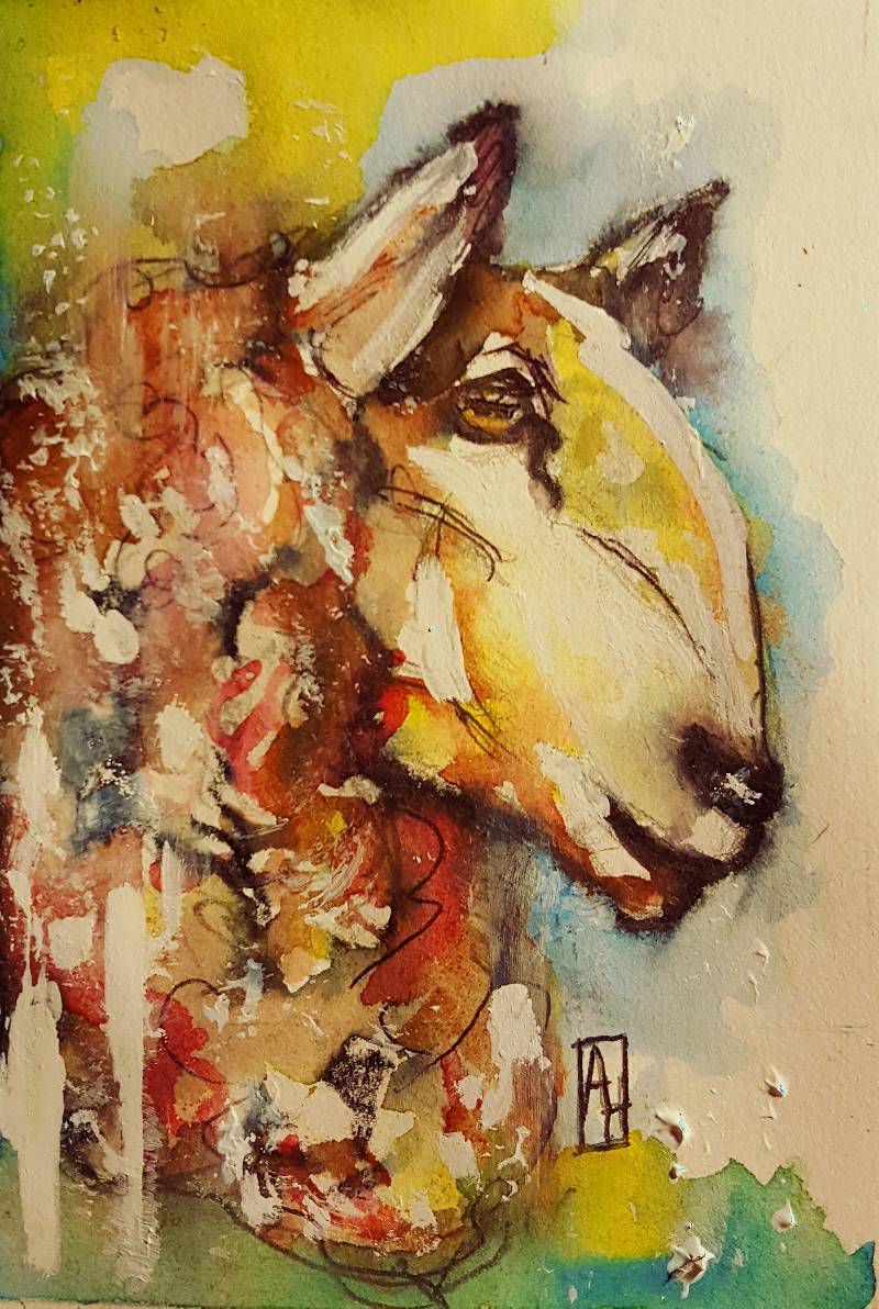 sheep by ArtieHam (Pencil, Watercolor, Pen, Markers, Acrylic paint)
