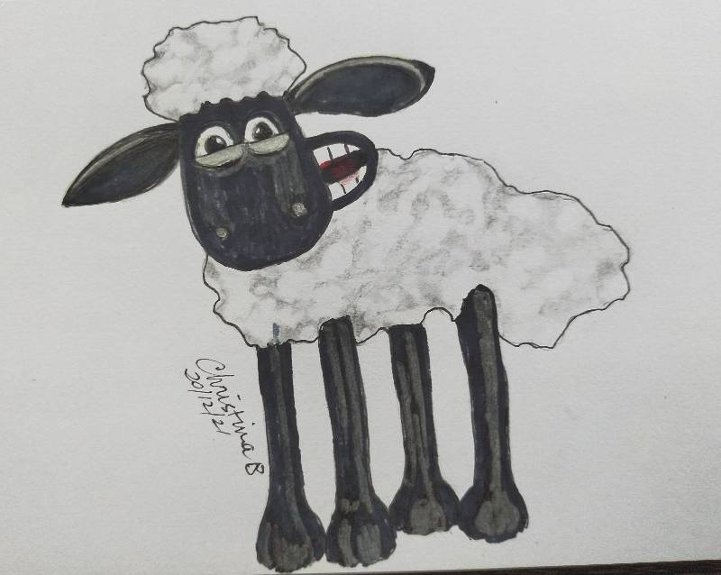 sheep by Chrissywissy (Pencil, Markers)