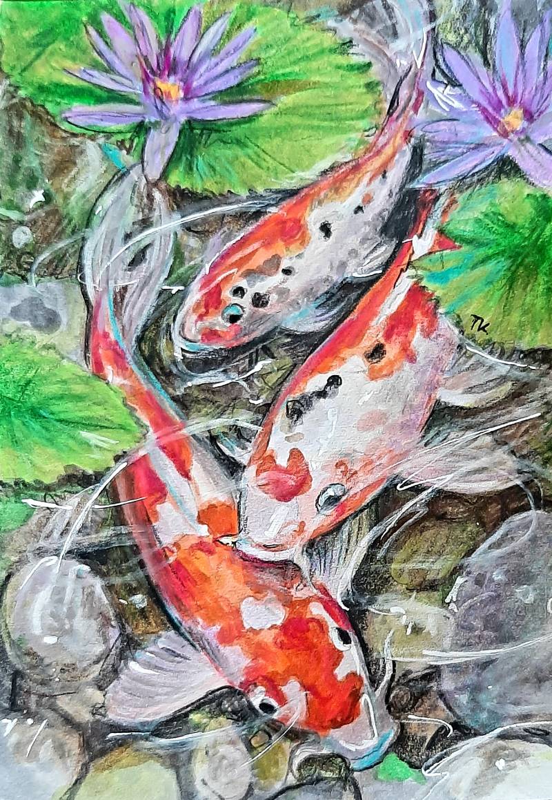 pond by tamileexyz (Colored pencil, Markers)
