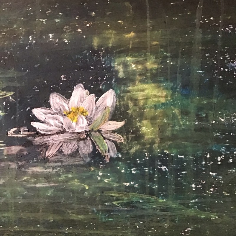 pond by Sally (Oil pastel)