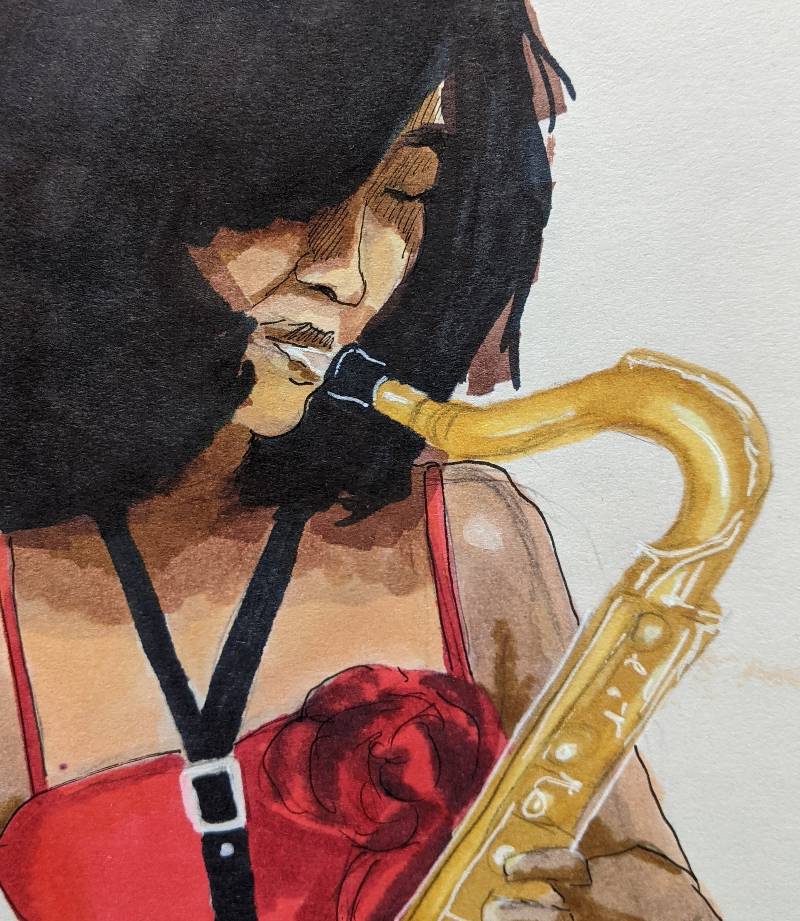 saxophone by nebenart (Markers, Pen)
