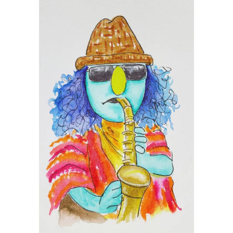 saxophone by Dot9000 (Pen, Markers)