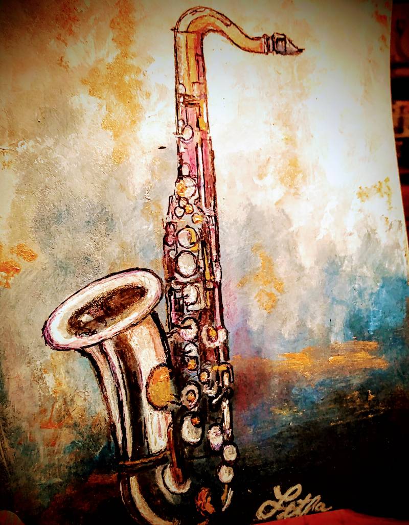 saxophone by letha (Pencil, Pen, Markers, Colored pencil)