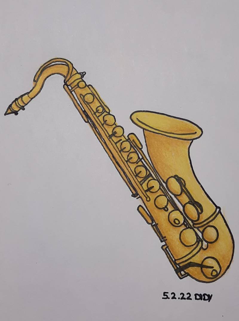 saxophone by didydi (Pencil, Pen, Colored pencil)