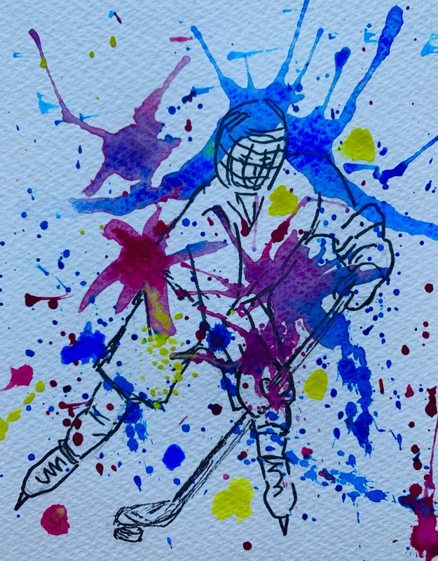hockey by fairlawnbj (Watercolor)