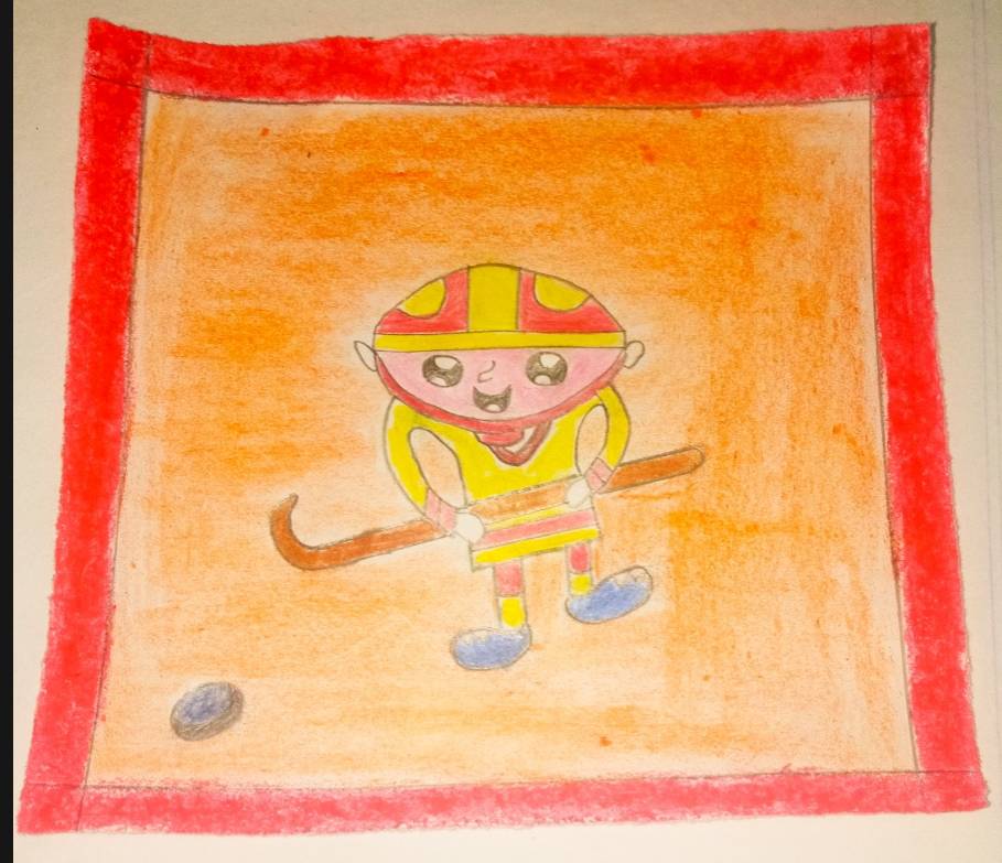 hockey by tafsharapurbita (Pencil, Colored pencil, Oil pastel)