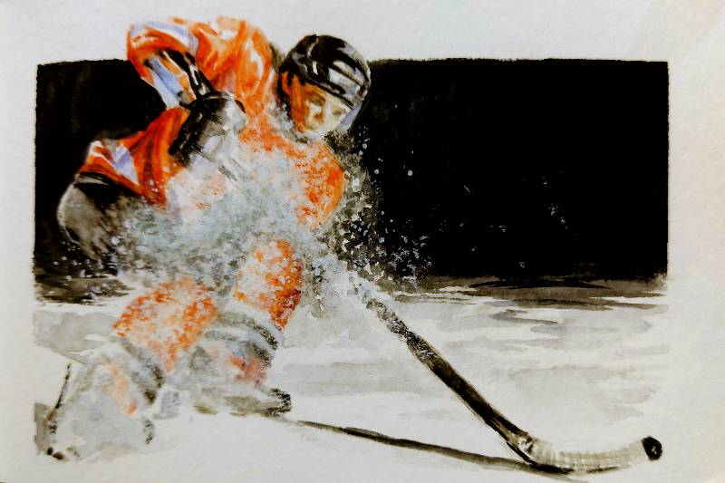 hockey by meidraws (Watercolor)
