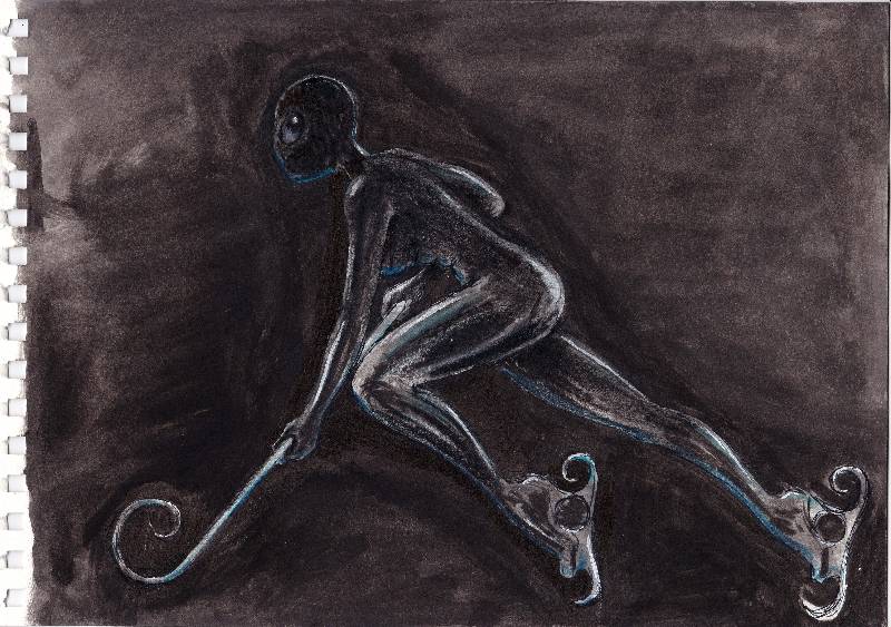 hockey by Selti (Pen, Ink, Colored pencil)