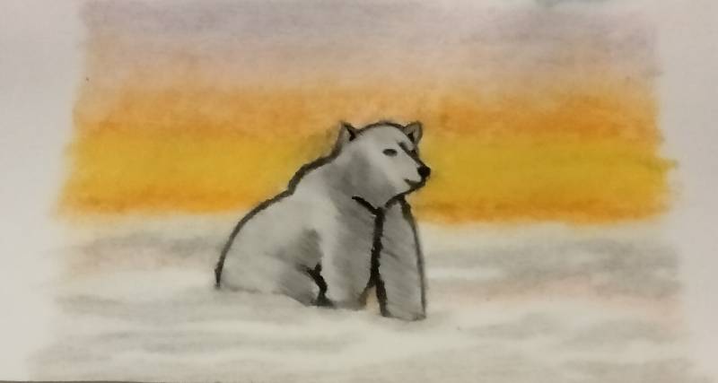 winter by CalmStorm (Pencil, Charcoal, Oil pastel)