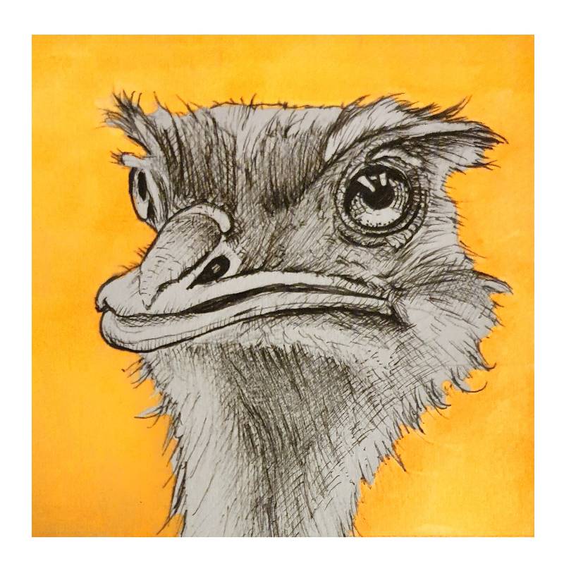 ostrich by Johnny_ (Pen, Ink, Markers)
