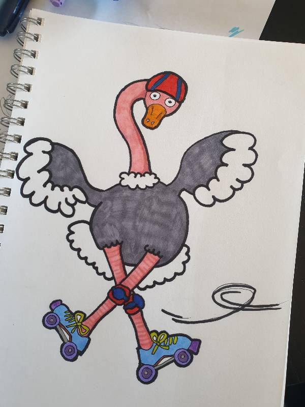 ostrich by rakul (Markers, Ink)