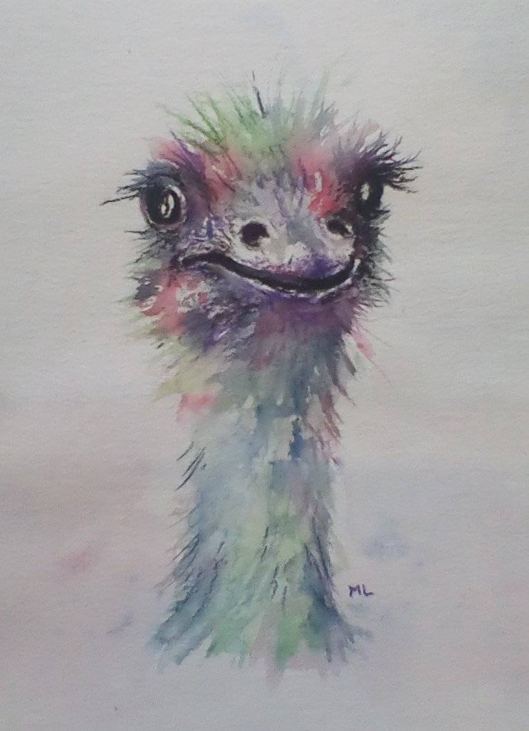 ostrich by miclat (Watercolor)