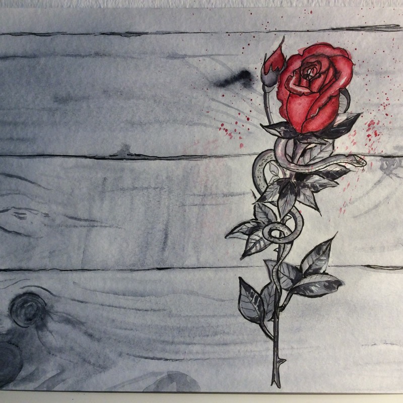rose by Leoni (Watercolor, Markers)