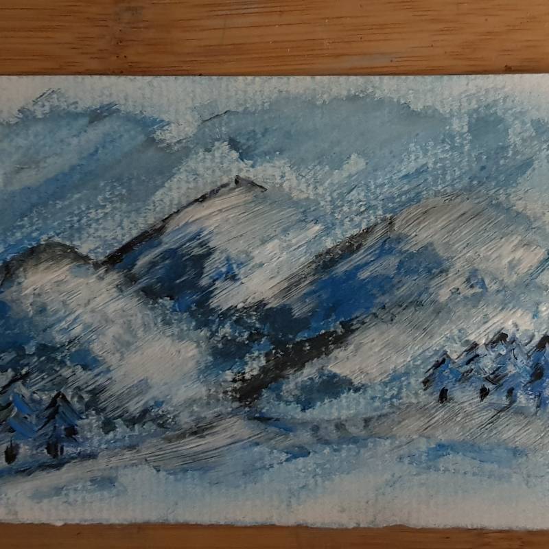 snow by Azolla (Oil pastel)