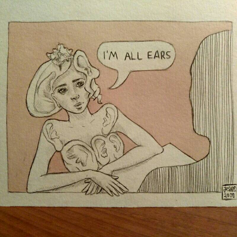 ear by Jesss (Pencil, Markers)