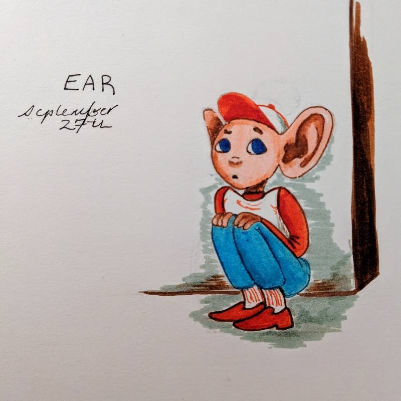 ear by catdaddyelmer (Watercolor, Pen, Markers)