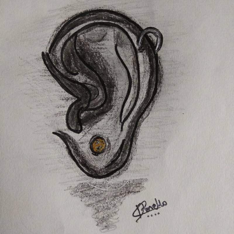 ear by carissad (Pencil, Oil pastel, Colored pencil, Markers)
