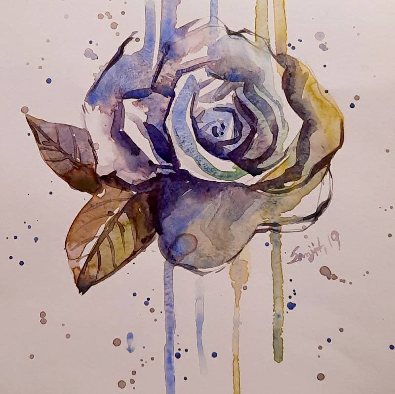 rose by SanjitKumarpaul (Watercolor)