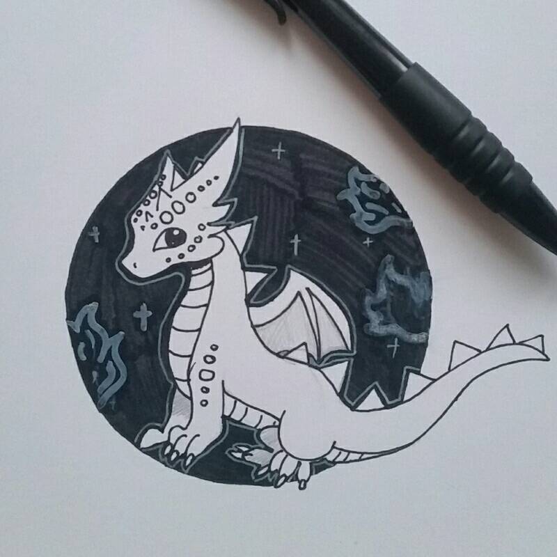 dragon by DrawingWithWaffleGirl (Pen, Markers, Pencil)
