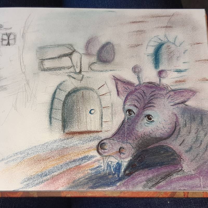 dragon by Doodles58 (Pen, Pencil, Soft pastel)