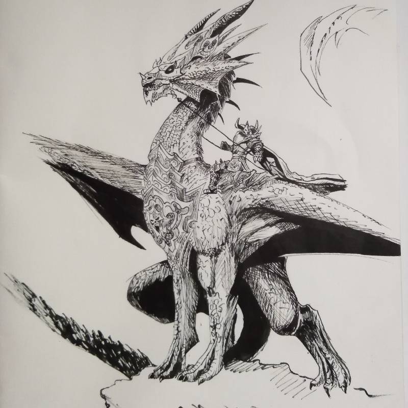 dragon by Eline_bsd (Ink, Pencil)