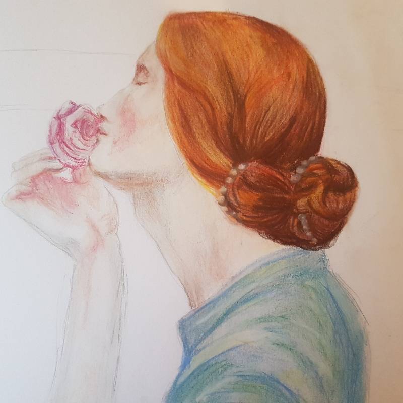 rose by ohoo (Pencil, Soft pastel)