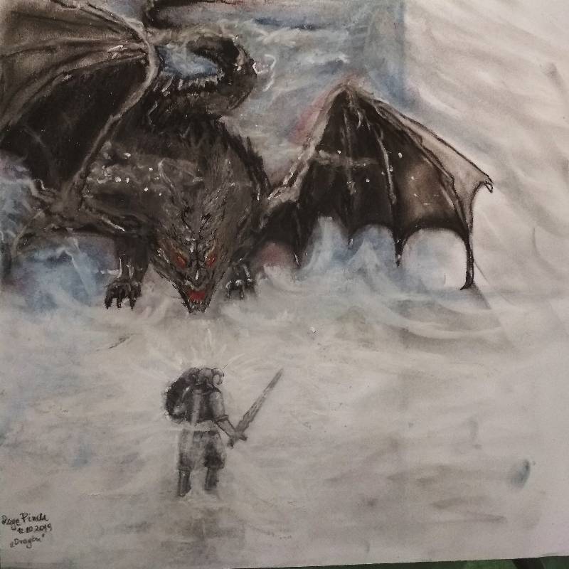 dragon by RagePinch (Pencil, Soft pastel)