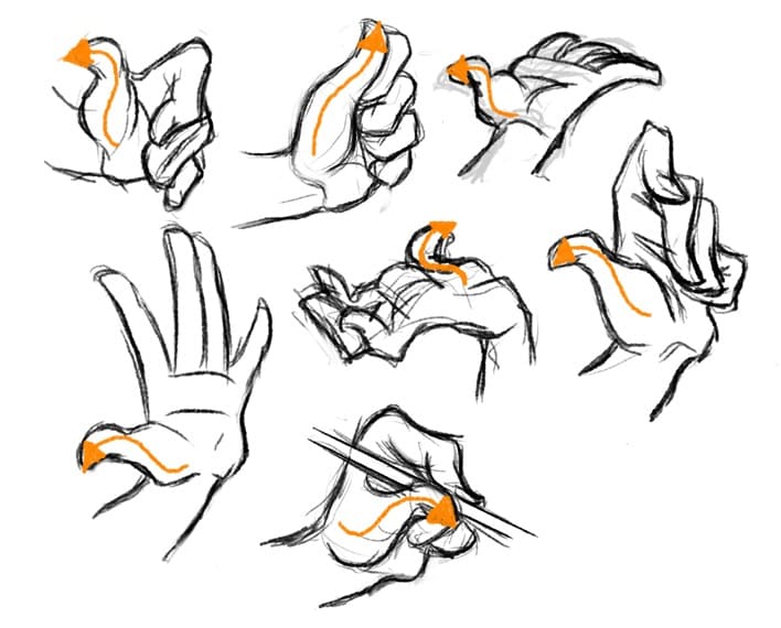 hand gestures sketches