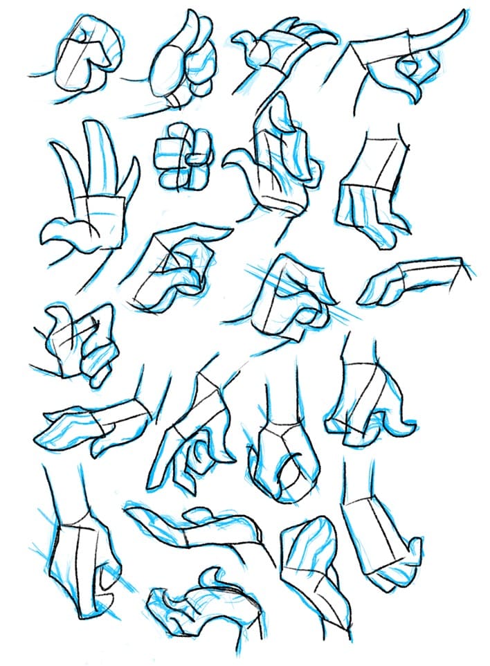 hand gestures sketches